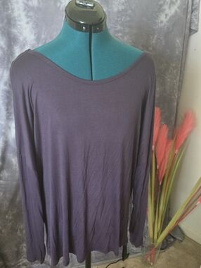 Fashion Nova Women's Long-Sleeve Scoop Neck Top - Plum Purple